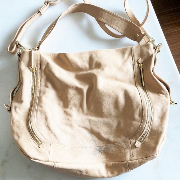 Elliott Lucca natural leather tan saddle shoulder bag / purse / crossbody bag - Picture 7 of 16
